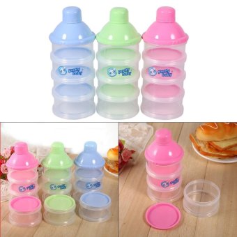 4 Layers Portable Infant Baby Milk Powder Formula Dispenser FeedingCase Box Container (Pink) - Intl June 2018 - 3 4 Layers Portable Infant Baby Milk Powder Formula Dispenser FeedingCase Box Container (Pink) - intl - 3