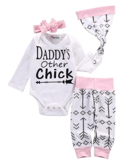 4pcs/ Set Newborn Baby Girls Romper +Long Pants+ Hat+ HeadbandOutfits Set - Intl June 2018 - 5 4pcs/ Set Newborn Baby Girls Romper +Long Pants+ Hat+ HeadbandOutfits Set - intl - 5
