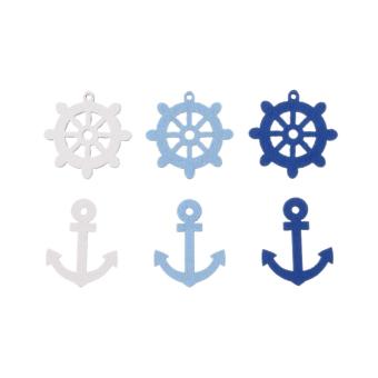50 Pcs Wooden Mixed Color Anchor & Rudder Pattern DecorativeButtons - Intl June 2018 - 3 50 Pcs Wooden Mixed Color Anchor & Rudder Pattern DecorativeButtons - intl - 3