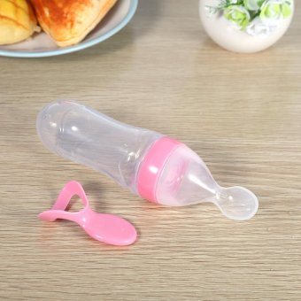 90mL Baby Toddler Feeding Bottle With Spoon Cereal Squeeze Feeder(Pink) - Intl June 2018 - 4 90mL Baby Toddler Feeding Bottle with Spoon Cereal Squeeze Feeder(Pink) - intl - 4