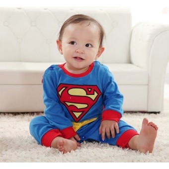 Baby Boy SuperHero Superman Costume Jumpsuit And Cape Blue June 2018 - 3 Baby Boy SuperHero Superman Costume Jumpsuit and Cape Blue - 3