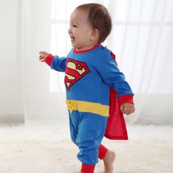 Baby Boy SuperHero Superman Costume Jumpsuit And Cape Blue June 2018 - 2 Baby Boy SuperHero Superman Costume Jumpsuit and Cape Blue - 2
