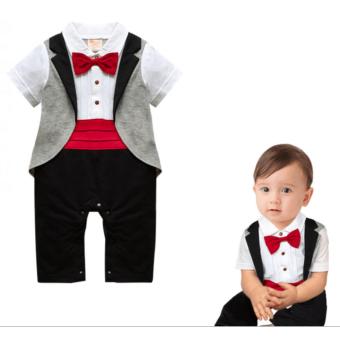 Baby Gentleman Tuxedo Formal Romper Red June 2018 - 2 Baby Gentleman Tuxedo Formal Romper Red - 2