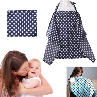Baby Mum Breastfeeding Nursing Poncho Cover Up Cotton(Dark BlueDots) June 2018 - 2 Baby Mum Breastfeeding Nursing Poncho Cover Up Cotton(Dark BlueDots) - 2