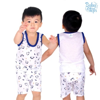 Baby Steps Basic Wear Penguin Baby Boy Terno Clothing Sets (Blue) June 2018 - 4 Baby Steps Basic Wear Penguin Baby Boy Terno Clothing Sets (Blue) - 4