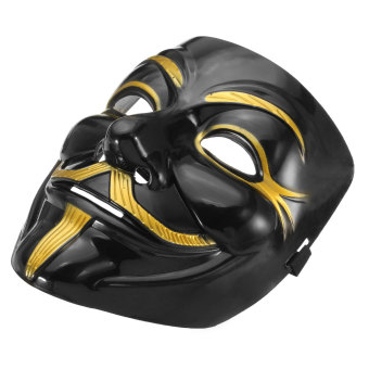 Black Anonymous Mask V For Vendetta Guy Halloween Men Cosplay Costume Collectors June 2018 - 2 Black Anonymous Mask V for Vendetta Guy Halloween Men Cosplay Costume Collectors - 2