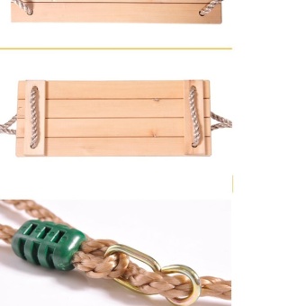 Classic Wooden Swing Seat With Strong Swing Rope Height-adjustable Hanging Swing For Indoor Outdoor - Intl June 2018 - 5 Classic Wooden Swing Seat with Strong Swing Rope Height-adjustable Hanging Swing for Indoor Outdoor - intl - 5