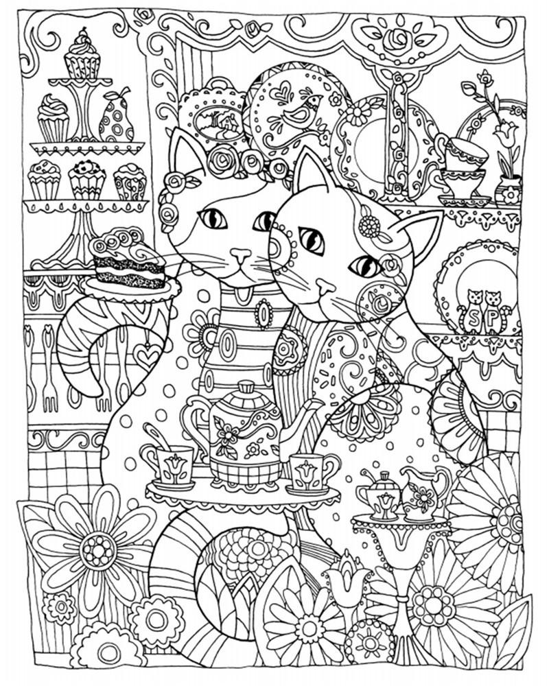 Creative Haven Cats Colouring Book For Adults AntistressColoring Secret Garden Series Adult Coloring