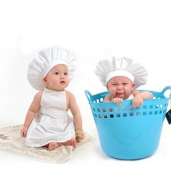 Cute Baby Cook Costume Photo Photography Prop Newborn Infant HatApron Chef Clothes DIY Funning Booth Props For Kids - Intl June 2018 - 2 Cute Baby Cook Costume Photo Photography Prop Newborn Infant HatApron Chef Clothes DIY Funning Booth Props for Kids - intl - 2