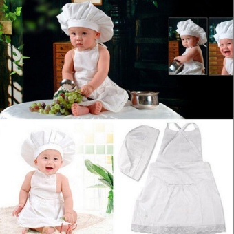Cute Baby Cook Costume Photo Photography Prop Newborn Infant HatApron Chef Clothes DIY Funning Booth Props For Kids - Intl June 2018 - 3 Cute Baby Cook Costume Photo Photography Prop Newborn Infant HatApron Chef Clothes DIY Funning Booth Props for Kids - intl - 3