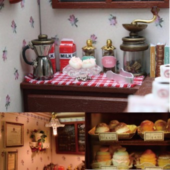 DIY Wooden LED Kit Dollhouse Model Kit Star Cafe Coffee Bar June 2018 - 3 DIY Wooden LED Kit Dollhouse Model Kit Star Cafe Coffee Bar - 3