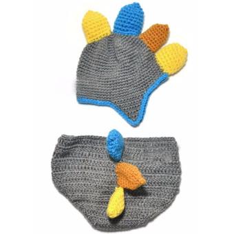 Handmade Crochet Baby Hat And Diaper Cover Newborn PhotographyProps Dinosaur Beanie With Shorts Children Costume Set - Intl June 2018 - 3 Handmade Crochet Baby Hat and Diaper Cover Newborn PhotographyProps Dinosaur Beanie with Shorts Children Costume Set - intl - 3