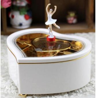Heart Shaped Ballerina Music Box Jewelry Storage White - Intl June 2018 - 2 Heart Shaped Ballerina Music Box Jewelry Storage White - intl - 2