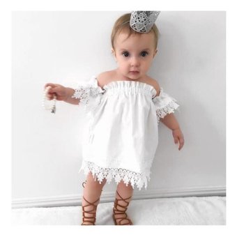 Kids Baby Girls Clothes Lace Dress Off-shoulder Party DressSundress - Intl April 2018 - 2 Kids Baby Girls Clothes Lace Dress Off-shoulder Party DressSundress - intl - 2