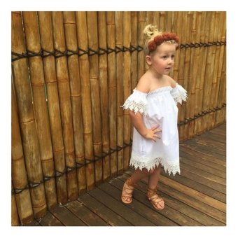 Kids Baby Girls Clothes Lace Dress Off-shoulder Party DressSundress - Intl April 2018 - 3 Kids Baby Girls Clothes Lace Dress Off-shoulder Party DressSundress - intl - 3