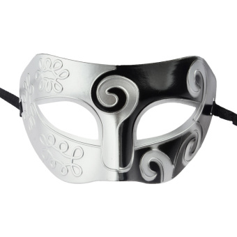 LT365 Painting Prince Baron Upper Half Face Mask For Halloween Party Masquerade Dance Performance - Silver + Black April 2018 - 3 LT365 Painting Prince Baron Upper Half Face Mask for Halloween Party Masquerade Dance Performance - Silver + Black - 3