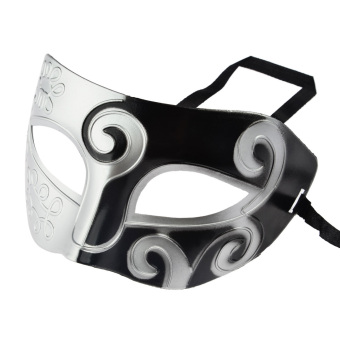 LT365 Painting Prince Baron Upper Half Face Mask For Halloween Party Masquerade Dance Performance - Silver + Black April 2018 - 2 LT365 Painting Prince Baron Upper Half Face Mask for Halloween Party Masquerade Dance Performance - Silver + Black - 2