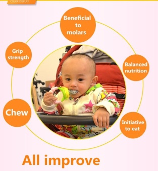 Newborn Fresh Fruits Vegetables Food Feeder Silicone Teat Food Supplement Prop Training Device Molar Rod Solid Feeding Utensils Pacifiers Baby Teethers With Bells (Small) - Intl June 2018 - 2 Newborn Fresh Fruits Vegetables Food Feeder Silicone Teat Food Supplement Prop Training Device Molar Rod Solid Feeding Utensils Pacifiers Baby Teethers with Bells (Small) - intl - 2