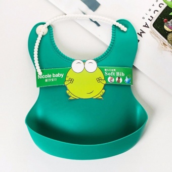 Silicone Baby Bibs Waterproof Eco Rubber Bib For Toddlers - Green June 2018 - 4 Silicone Baby Bibs Waterproof Eco Rubber Bib for toddlers - Green - 4