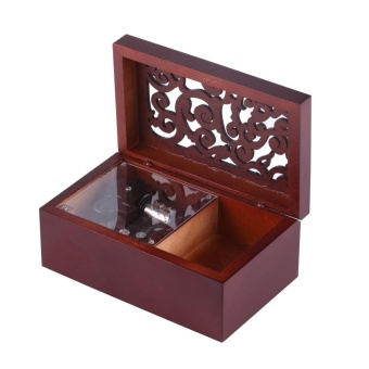 Solid Wood Miniature 18 Note Wind Up Music Box Jewelry Case (Silver Movement/Edelweiss) - Intl June 2018 - 2 Solid Wood Miniature 18 Note Wind Up Music Box Jewelry Case (Silver Movement/Edelweiss) - intl - 2