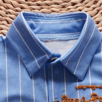 Summer Boys Short Sleeve Stripe Shirt + Jeans Short Pants Set Infant Children's Clothing - Intl June 2018 - 2 Summer Boys Short Sleeve Stripe Shirt + Jeans Short Pants Set Infant Children's Clothing - intl - 2