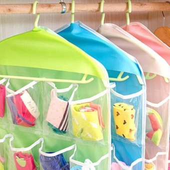 Transparent Polyester Fabric Hanging Bag With 4 Layers 16 StoragePockets Underwear Socks Storage Bags Organizer - Intl June 2018 - 5 Transparent Polyester Fabric Hanging Bag with 4 Layers 16 StoragePockets Underwear Socks Storage Bags Organizer - intl - 5