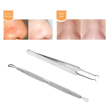 2pcs Blackhead Tool Curved Acne Clip Facial Pimple Tweezer ComedoneCleaner Stainless Steel Blemish Extractor Remover Set - Intl June 2018 - 3 2pcs Blackhead Tool Curved Acne Clip Facial Pimple Tweezer ComedoneCleaner Stainless Steel Blemish Extractor Remover Set - intl - 3