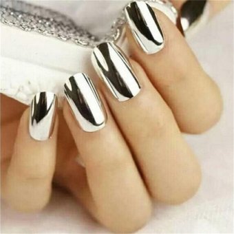 Fashion Mirror Glitter Powder Nail Art Pigment Chrome ManicureSilver - Intl July 2018 - 2 Fashion Mirror Glitter Powder Nail Art Pigment Chrome ManicureSilver - intl - 2
