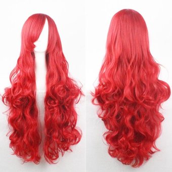 Fashion Wig 80cm Long Wig Hair Curled High Temperature Silk Multicolor Curl - Red - Intl May 2018 - 2 Fashion Wig 80cm Long Wig Hair Curled High Temperature Silk Multicolor Curl - Red - intl - 2