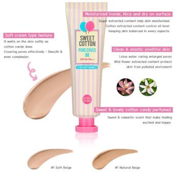 Holika Holika Sweet Cotton Pore Cover BB Cream SPF30PA+++ 30ml #02 (Natural Beige) Korean Cosmetics June 2018 - 2 Holika Holika Sweet Cotton Pore Cover BB Cream SPF30PA+++ 30ml #02 (Natural Beige) Korean Cosmetics - 2