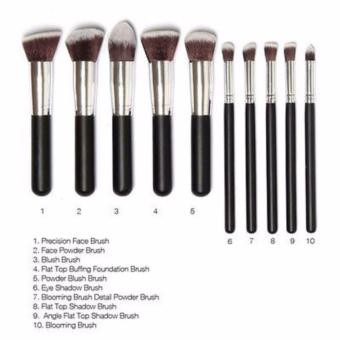 Kabuki 10 Pcs Professional Soft Make Up Brush Set (Black Silver) June 2018 - 3 Kabuki 10 Pcs Professional Soft Make Up Brush Set (Black Silver) - 3