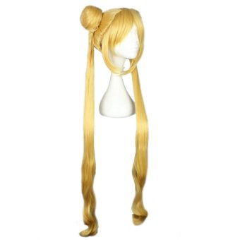 Long Yellow Women Wigs With 2 Double Bun Hair Cosplay CosplayPonytails For Sailor Moon Tsukino Usagi Figure(Color:YELLOW) - Intl June 2018 - 3 Long Yellow Women Wigs With 2 Double Bun Hair Cosplay CosplayPonytails For Sailor Moon Tsukino Usagi Figure(Color:YELLOW) - intl - 3