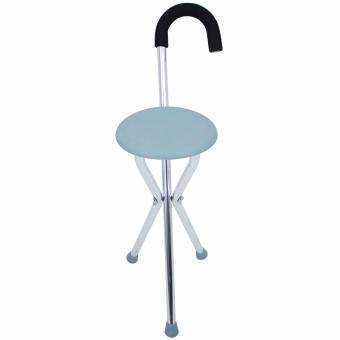 MK All New High Quality Stainless Steel Light Weight Adult FoldingTripod Cane Portable Walking Stick With Seat BLUE June 2018 - 3 MK All new High quality Stainless steel Light weight Adult FoldingTripod Cane Portable Walking Stick With Seat BLUE - 3