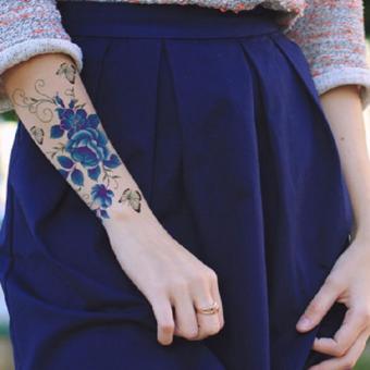 Tattoo TBX 9011 Rose Artificial Flower Tattoo Sticker Flash Henna Waterproof Temporary Tattoo On Women Body May 2018 - 3 Tattoo TBX 9011 Rose Artificial Flower tattoo sticker flash henna waterproof temporary tattoo on Women Body - 3
