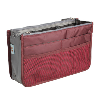 YBC Women Nylon Cosmetic Makeup Bag Organizer Storage Bag PouchHolder Wine Red June 2018 - 2 YBC Women Nylon Cosmetic Makeup Bag Organizer Storage Bag PouchHolder Wine Red - 2