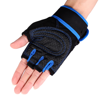 2 Pcs Weight Lifting Gym Training Fitness Gloves(Blue/L) - Intl June 2018 - 2 2 Pcs Weight Lifting Gym Training Fitness Gloves(Blue/L) - intl - 2