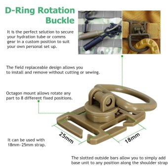 4Pcs Rotation D Ring Clip Molle Webbing Clamp Tactical Backpackattachment Strap Hang Military Camp Hike Bushcraft Moutain Tool -intl June 2018 - 2 4Pcs Rotation D ring clip molle webbing clamp tactical backpackattachment strap hang military camp hike bushcraft moutain tool -intl - 2