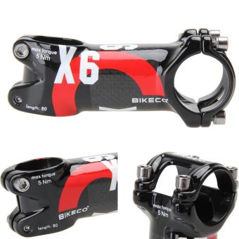 Bikeco Handlebar With 3K Carbon Fiber Ultralight Stem (Red) (80mm)- Intl June 2018 - 2 Bikeco Handlebar with 3K Carbon Fiber Ultralight Stem (Red) (80mm)- intl - 2