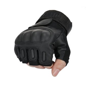 Tactical Motorcycle Gloves For Men Military Outdoor Airsoft Paintball Army Leather Mittens Fingerless Gloves Black (Intl) April 2018 - 3 Tactical Motorcycle Gloves For Men Military Outdoor Airsoft Paintball Army Leather Mittens Fingerless Gloves Black (Intl) - 3