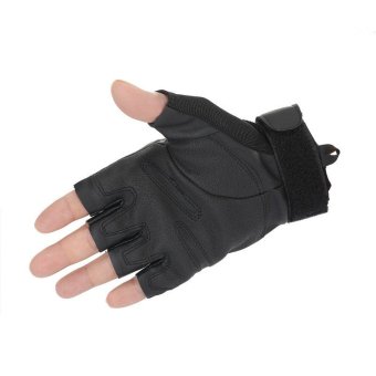 Tactical Motorcycle Gloves For Men Military Outdoor Airsoft Paintball Army Leather Mittens Fingerless Gloves Black (Intl) April 2018 - 2 Tactical Motorcycle Gloves For Men Military Outdoor Airsoft Paintball Army Leather Mittens Fingerless Gloves Black (Intl) - 2