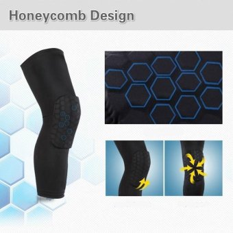 2 Pack Professional Compression Crashproof Support Honeycomb Long Knee Pads Protector For Basketball And Other Team Sports Black - Intl April 2018 - 4 2 Pack Professional Compression Crashproof Support Honeycomb Long Knee Pads Protector for Basketball and other Team Sports Black - intl - 4