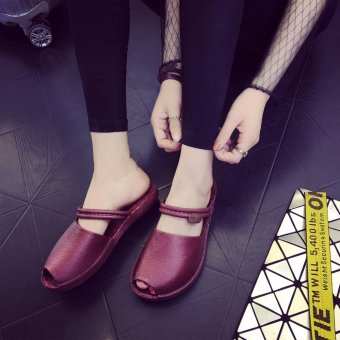 2017 Fashion Anti-skid New Slippers Female Summer Flat Sets Of Feet Sandals Ladies Leisure Cool Drag Simple Wild Fish Head Shoes - Intl June 2018 - 2 2017 fashion anti-skid new slippers female summer flat sets of feet sandals ladies leisure cool drag simple wild fish head shoes - intl - 2