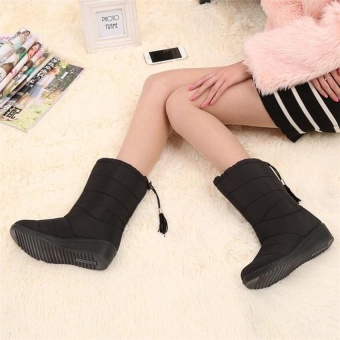 2017 New Arrival Winter Women Snow Boots Fashion Medium Tube Slope With Warm Plus Velvet Boots Waterproof Anti-slip With Tassels 35-40 (black) June 2018 - 2 2017 New Arrival Winter Women Snow Boots Fashion Medium Tube Slope with Warm Plus Velvet Boots Waterproof Anti-slip with Tassels 35-40 (black) - 2