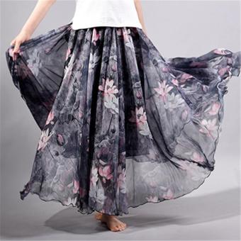 2017 Summer New Fashion Vintage Bohemia Chiffon Floral PrintedWomen Boho Floor-Length Long Maxi Beach Party Loose Flare Skirt(skyblue) - Intl June 2018 - 5 2017 Summer New Fashion Vintage Bohemia Chiffon Floral PrintedWomen Boho Floor-Length Long Maxi Beach Party Loose Flare Skirt(skyblue) - intl - 5