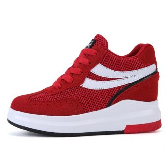 2017 Summer Women Fashion Sneakers Ladies Mesh Breathable HollowOut Wedges Shoes Inner Heightening Shoes Platform Casual SportShoes ( Red ) - Intl April 2018 - 2 2017 Summer Women Fashion Sneakers Ladies Mesh Breathable HollowOut Wedges Shoes Inner Heightening Shoes Platform Casual SportShoes ( Red ) - intl - 2