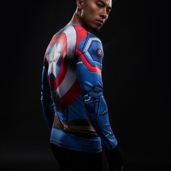 3D Printed T-shirts Captain America Compression Shirt Long SleeveCosplay Costume Clothing Tops Male Halloween Costumes For Men -intl June 2018 - 4 3D Printed T-shirts Captain America Compression Shirt Long SleeveCosplay Costume Clothing Tops Male Halloween Costumes For Men -intl - 4