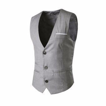 Amart Fashion Men Vest Formal Business Waistcoat Sleeveless SlimFit Suit Coat - Intl June 2018 - 2 Amart Fashion Men Vest Formal Business Waistcoat Sleeveless SlimFit Suit Coat - intl - 2