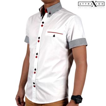 Attraxion Samuel Striped Collar Polo For Men (White) April 2018 - 2 Attraxion Samuel Striped Collar Polo for Men (White) - 2