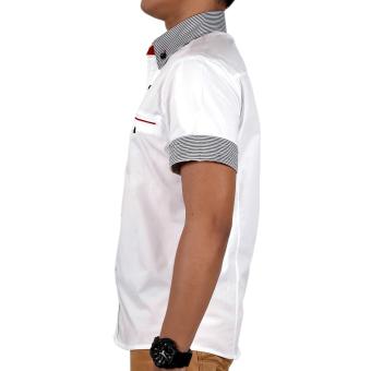 Attraxion Samuel Striped Collar Polo For Men (White) April 2018 - 3 Attraxion Samuel Striped Collar Polo for Men (White) - 3