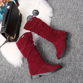 Autumn Winter Boots Women Sweet Boot Stylish Flat Flock Shoes SnowBoots - Intl June 2018 - 5 Autumn Winter Boots Women Sweet Boot Stylish Flat Flock Shoes SnowBoots - intl - 5